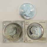 2 Canada $5 1ozt Silver Coins & Liberty 1/2 ozt