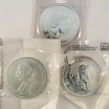 3 Australia 1ozt Silver Dollars - 2 Littleton