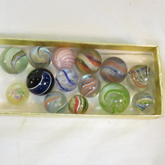 Vintage and modern swirl marbles