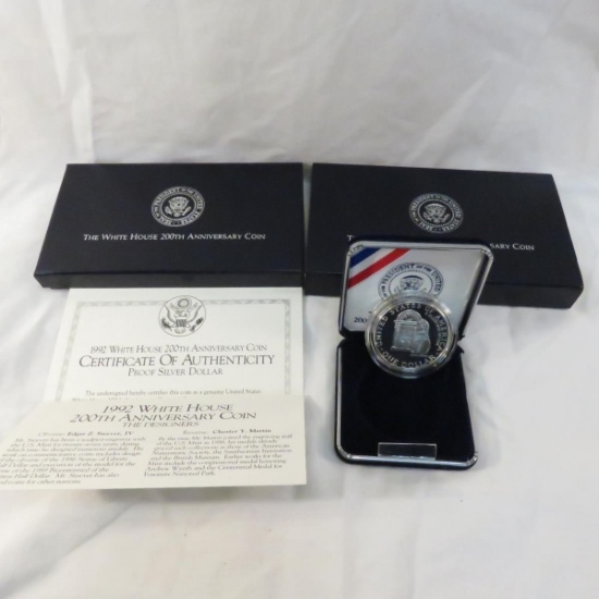 1992 W White House 200th Anniv proof silver dollar