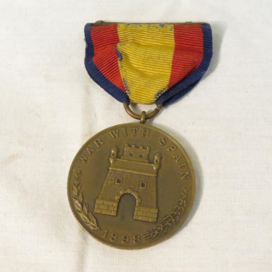 War With Spain Medal 1898 with ribbon