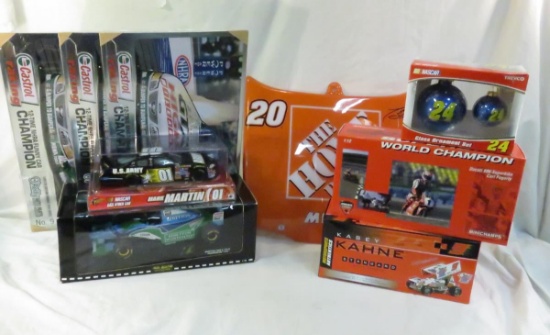 Racing diecasts, Tony Stewart hood, signs