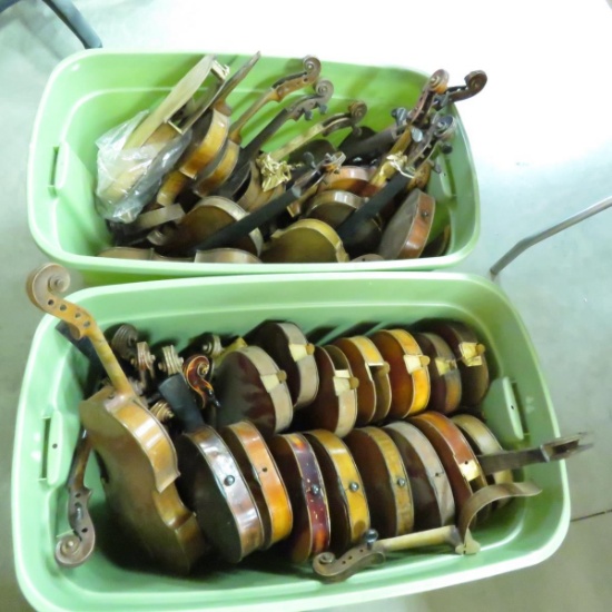 Large lot of vintage Violin parts for repair