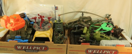 Several vintage loose GI Joe vehicles.