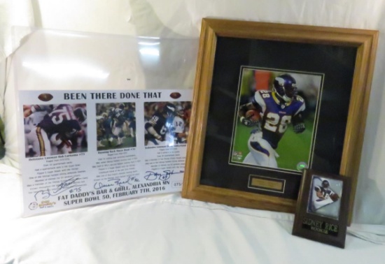 Adrian Peterson framed photo, signed poster
