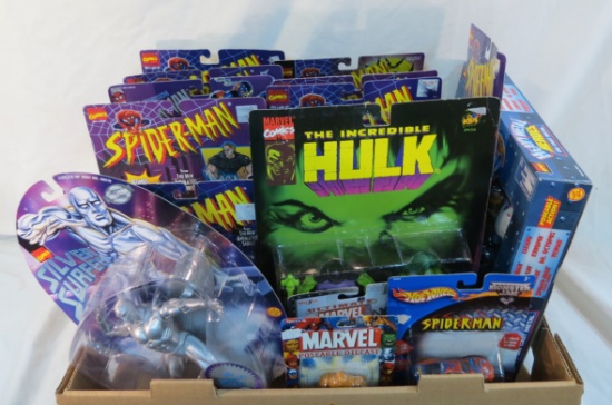 Spider-Man, Hulk, Silver Surfer action figures NIP