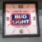 Bud Light light up clock- works 13.5x13.5