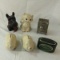 6 vintage coin banks- 4 are cast iron, Star Safe
