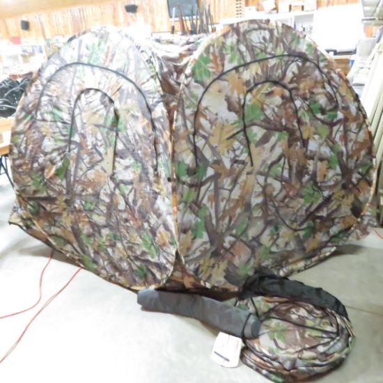 2 portable folding hunting blinds, cooler sleeve