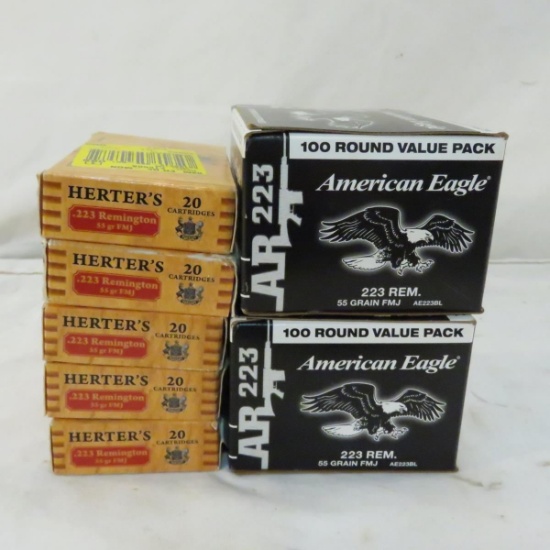 Ammunition: 300 rounds .223 55 Gr FMJ - ALL SEALED