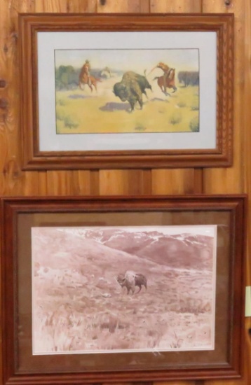 2 Framed Frederic Remington Prints