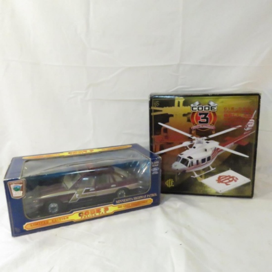Code 3 Chicago Bell 412 helicopter & police car