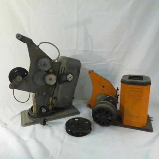 2 8mm movie projectors and 2 military reels