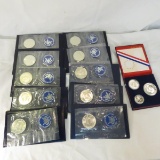 10 Unc Silver Clad Eisenhower Dollars & 1976 set