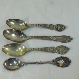 4 Sterling Silver OES Souvenir Spoons