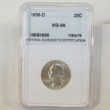 1958 D Washington Silver Quarter NNC Graded MS-68