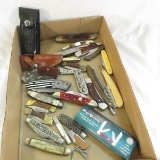 24 pocket knives & straight razors