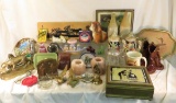 Stone bottles, trays, bookends, figurines & more