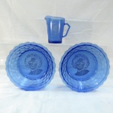 Vintage Shirley Temple pitcher & 2 bowls