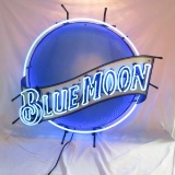 Blue Moon Neon Sign - works 27x29