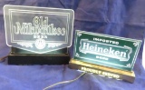 Heineken & Old Milwaukee Bar Top Signs Lighted