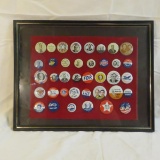 Vintage Political Buttons Framed
