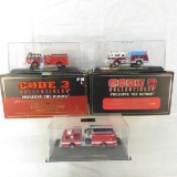 3 Code 3 Diecast fire engines 2 with original box