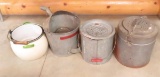 Vintage Minnow buckets & enamelware