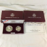 1992 Olympic Silver Dollar & Clad Half Proof