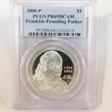 2006 P Franklin Silver Dollar PCGS PR69DCAM