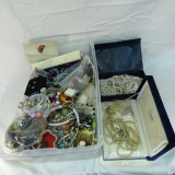 21 pound bin of  fashion jewelry- some for parts