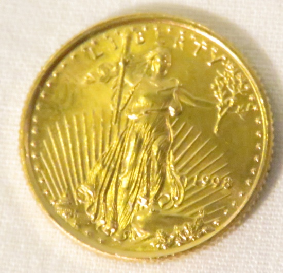 1998 1/10 OZT Gold $5 Liberty