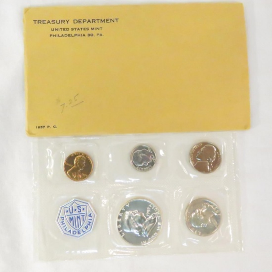 1957 P US Mint Proof Set with envelope