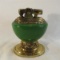 Ronson Leona green and brass table lighter