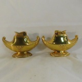 2 Evans Gold Tone table lighters