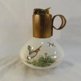 Evans decanter style painted Quail table lighter