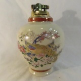 Satsuma Urn table lighter - painted peacock