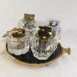 4 Glass Table Lighter and Tray