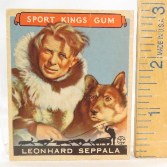 1933 Sport King Card Leonard Seppala - crease