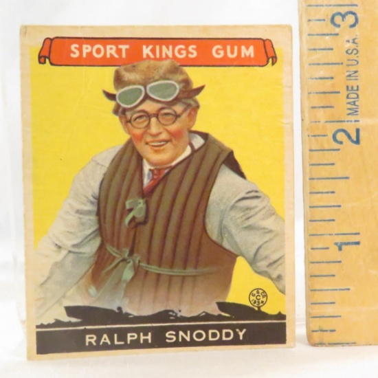 1933 Sport King Card Ralph Snoddy - crease