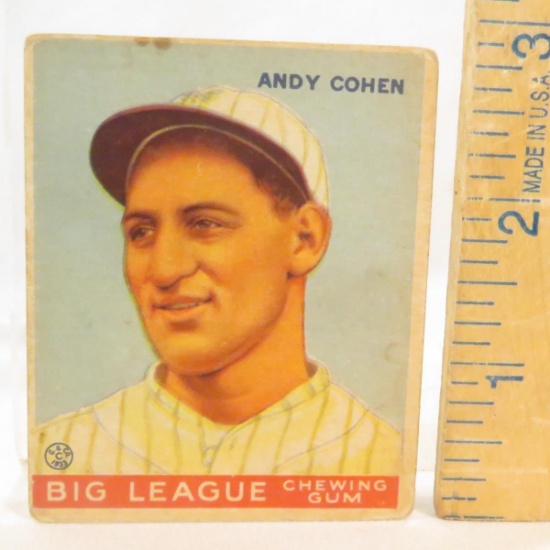 1933 Goudey Andy Cohen Baseball Card