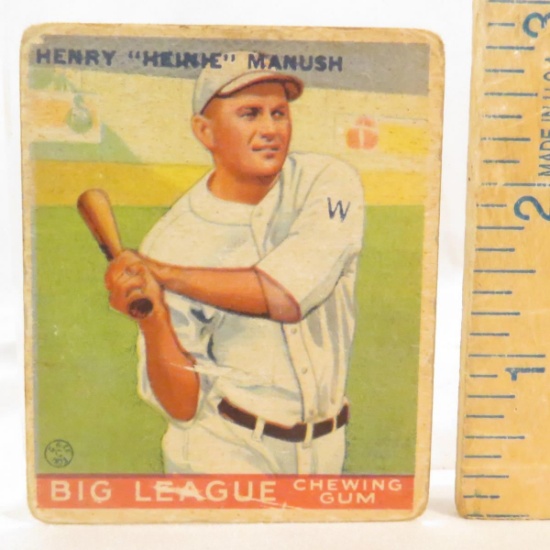 1933 Goudey Henry "Heinie" Manush Baseball Card