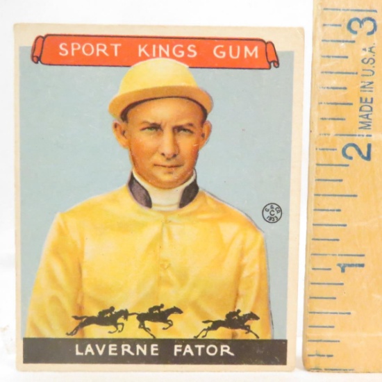 1933 Sport King Card Laverne Fator