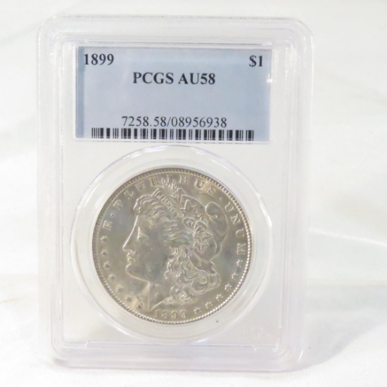 1899 Morgan Silver Dollar PCGS Graded AU58