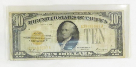 1928 $10 Gold Certificate
