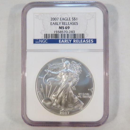 2007 American Silver Eagle NGC Graded MS69