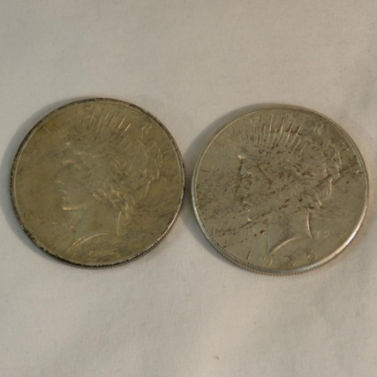 1925 P & S Peace Silver Dollars