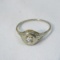 Antique gold ring with basket cut diamond