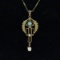 10k gold lavalier pendant & gold filled chain