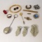 Antique jewelry, fur clips, rings & brooches